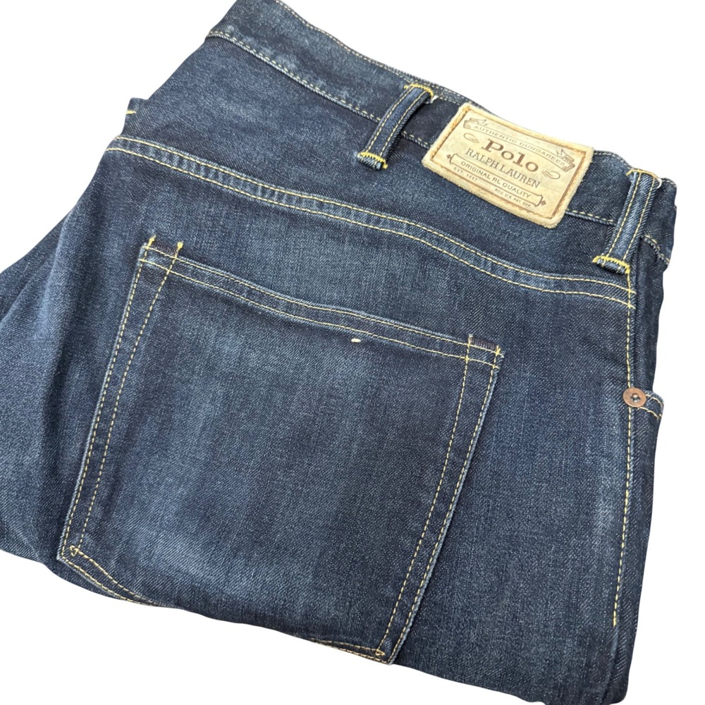 Polo Ralph Lauren Hampton Straight Jeans Mens 44Bx32 Dark Wash Vintage Y2K
